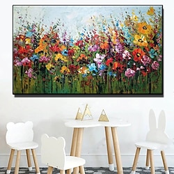 Large Size Oil Painting 100% Handmade Hand Painted Wall Art On Canvas Horizontal Abstract Colorful Floral Landscape Home Decoration Decor Rolled Canvas No Frame Unstretched Lightinthebox