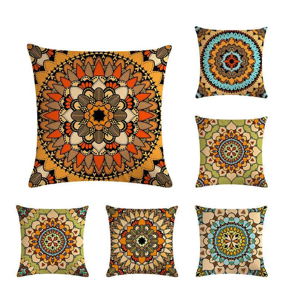 Ethnic Pattern Throw Pillows Covers Cotton Linen Cushion Covers for Couch Sofa Decorative High Quality