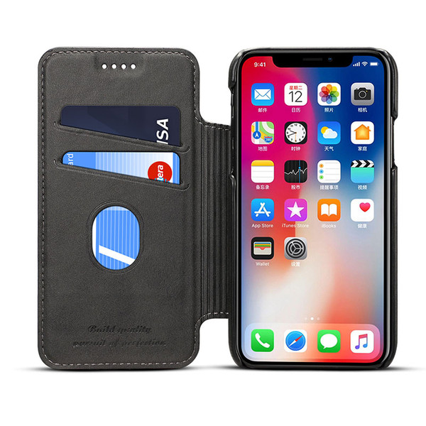 retro card slot leather case for iphone11 x xs max shockproof leather cover case for iphone11pro 8 7 plus protective case hot