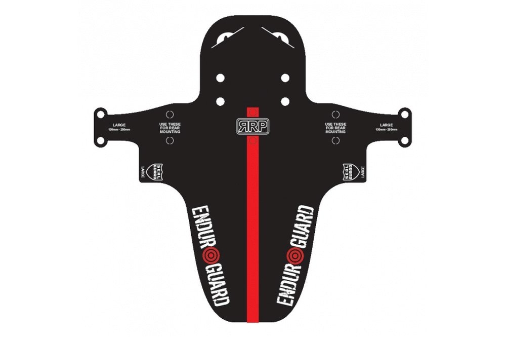 RAPID RACER PRODUCTS Enduroguard Mudguards-Black/Red-Large