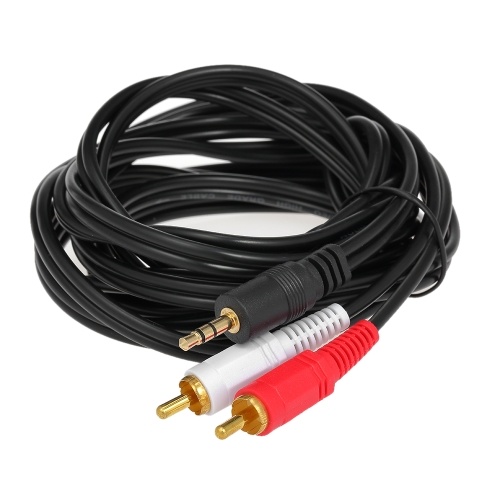 3 Meter RCA Audio Cable 3.5mm Male to 2 RCA Male Audio Cable for Edifer Home Theater DVD Black