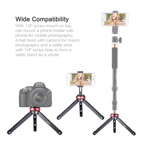 Andoer MT-01 Portable Aluminum Alloy Tabletop Tripod Mini Mobile/Camera Photography Bracket with 1/4