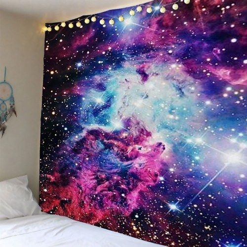 Galaxy Starry Star Earth Hanging Wall and Blanket Background Fabric Multipurpose Vintage Hippie Beach and Yoga Towel