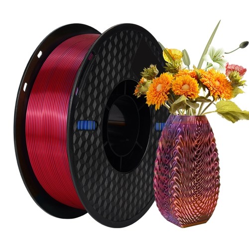 Filament de l'imprimante 3D KINGROON 1KG 1,75mm Triple Color Silk PLA Filament - Argent Rouge Or Bleu