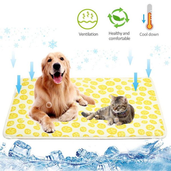 pets summer cooling mat 4 size pet cool cold silk moisture-proof cooler sofa mats portable tour sleeping pet accessories