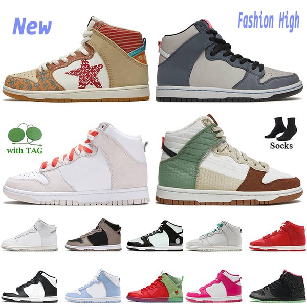 2022 New Fashion High Womens Mens Outdoor Casual Shoes With Socks What The Medium Grey LX Toasty First Use Pack White Orange Black White Designer Sneakers Trainers
