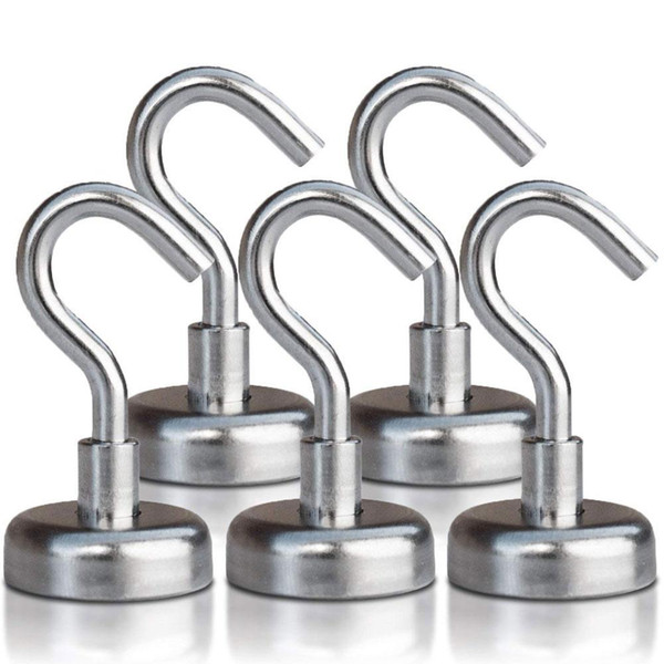 silver magnetic hooks powerful hook magnet holder 30kg suction wall hook holder support hardware magnetic tool