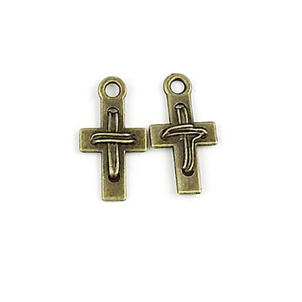 (28361)100g,about 120 pcs 22x12mm antique bronze zinc alloy crosses charms pendants diy jewelry findings accessories wholesale