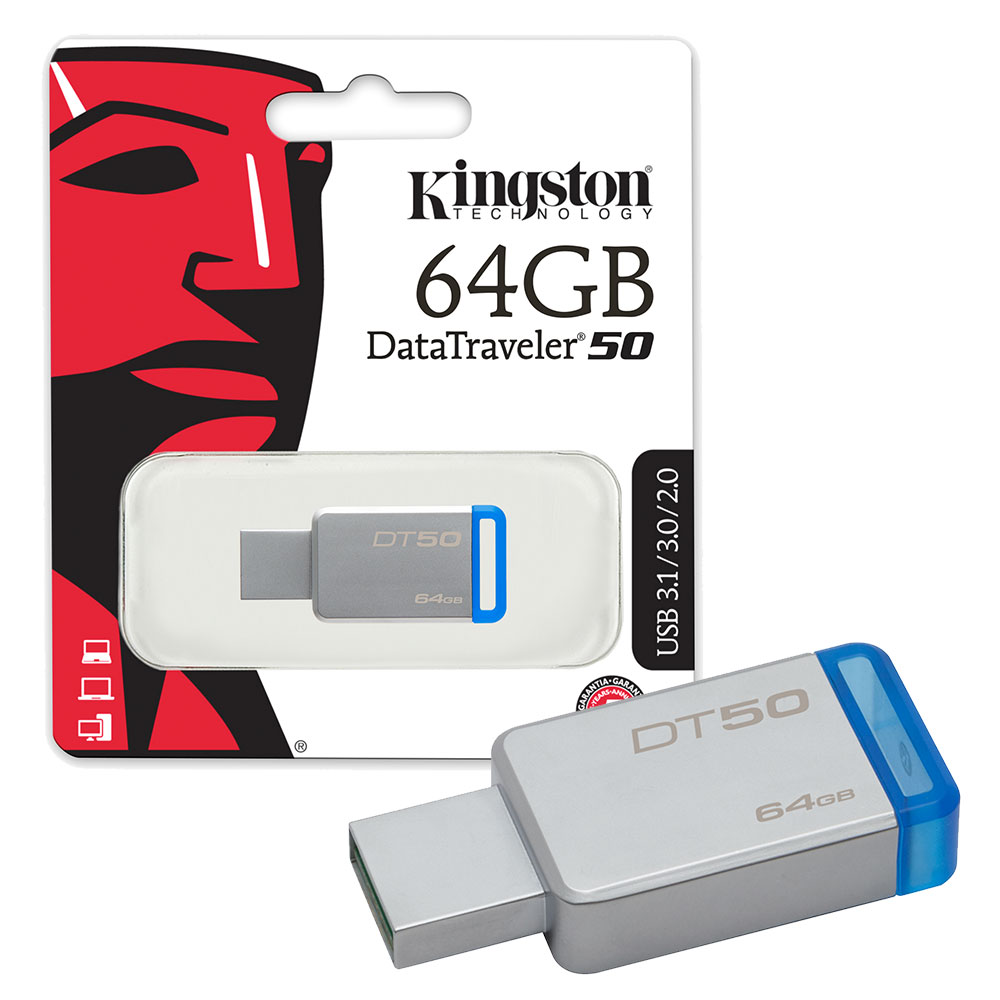 Kingston Data Traveler DT50 USB 3.0 Flash Drive USB 3.0 Memory Stick - 64GB