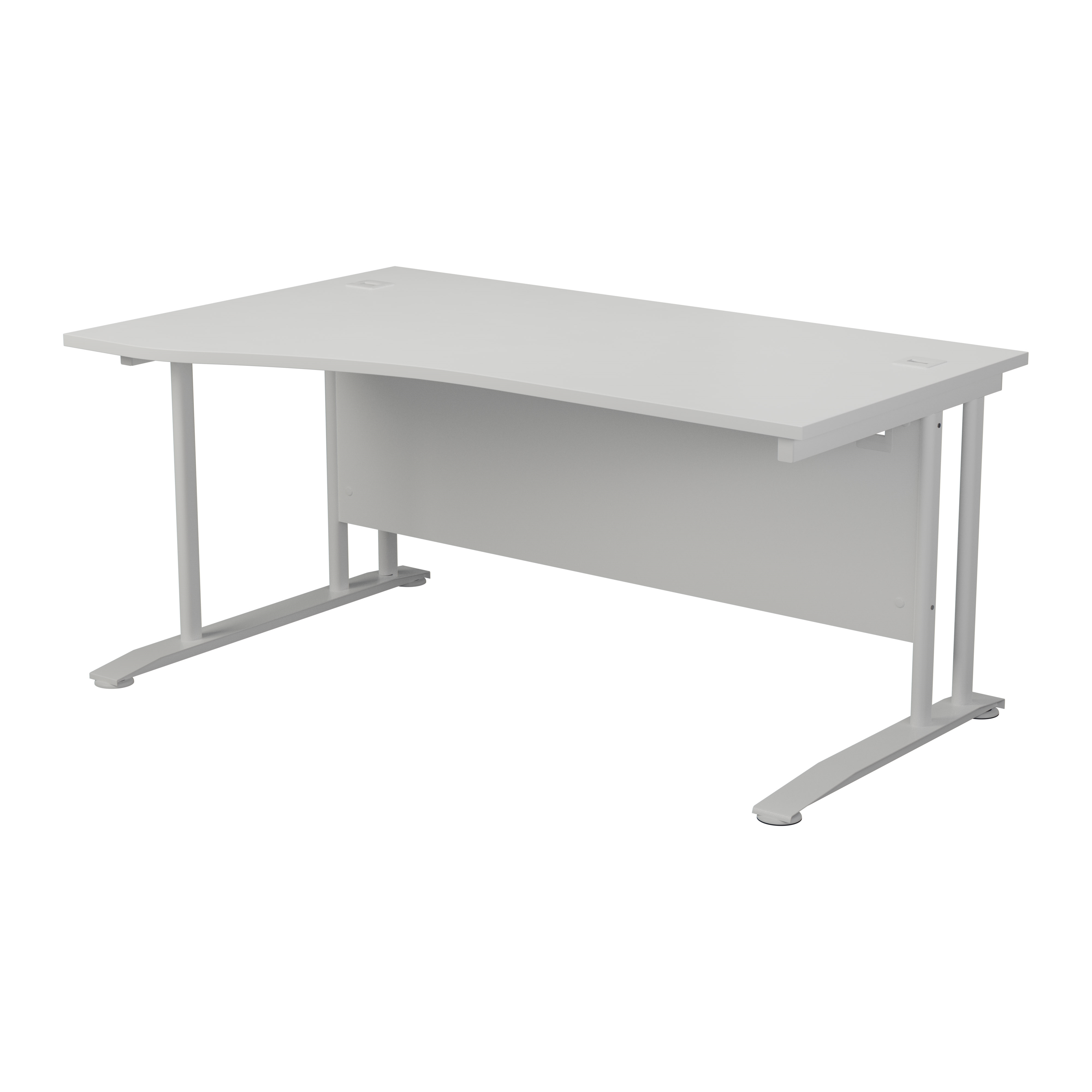 One Cantilever Plus 1600 LH Wave Cantilever Workstation - White Top White Legs