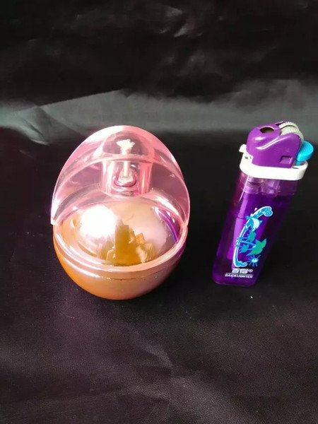Egg shape alcohol lamp glass bongs accessories   , Glass Smoking Pipes colorful mini multi-colors Hand Pipes Best Spoon glas