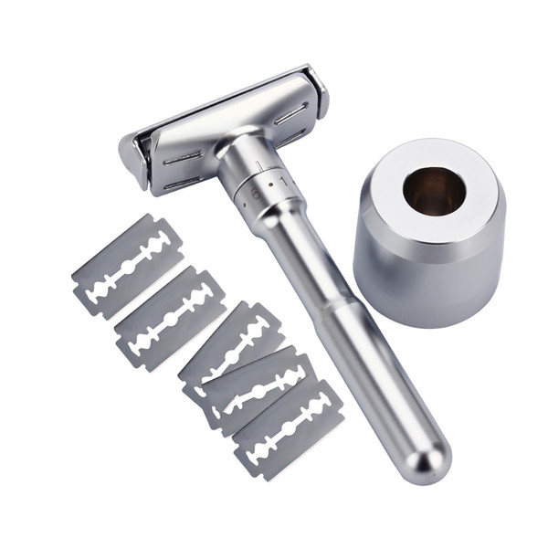 razor mens adjustable shaving double edge classic safety razor blade exposure six levels 1 handle 10 blades and 1 holder
