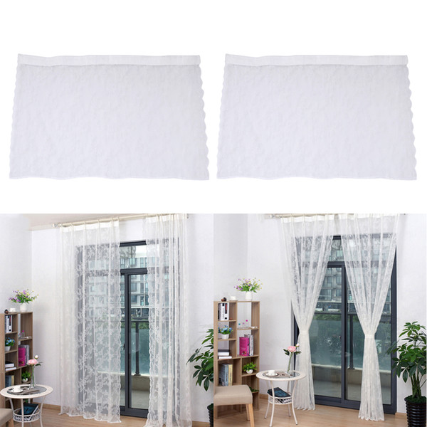 2 Panel White Lace Embroidered Door Balcony Window Screen Curtain 150x100cm