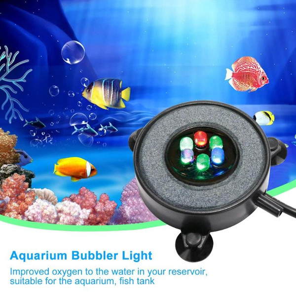 7 color aquarium landscaping decoration aeration lamp led lighting diving light round bubble light