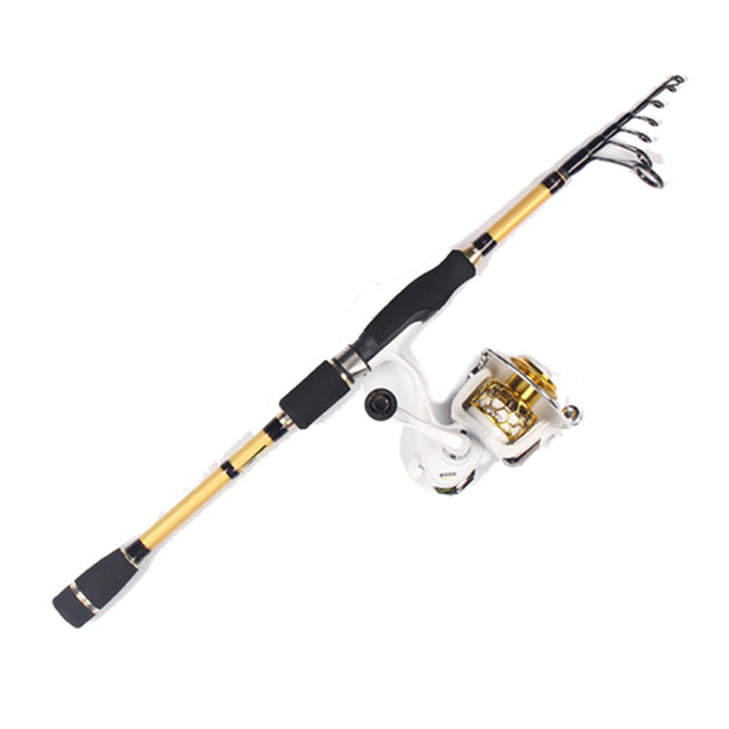 ZANLURE 1.95-2.7m Carbon Telescopic Fishing Rod 5.2:1 9+1BB Reel Spinning Fishing Rod Reel Combo