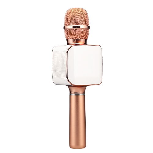 TOSING 02 Wireless Karaoke Microphone BT Speaker 2-in-1 Handheld Singing Recording Portable KTV Player for iOS Android Smartphones Tablet PC Rose Gold