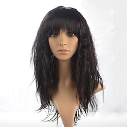 Synthetic Wig Curly Curly With Bangs Wig Long Dark Brown Synthetic Hair 22 inch Women's Brown Lightinthebox