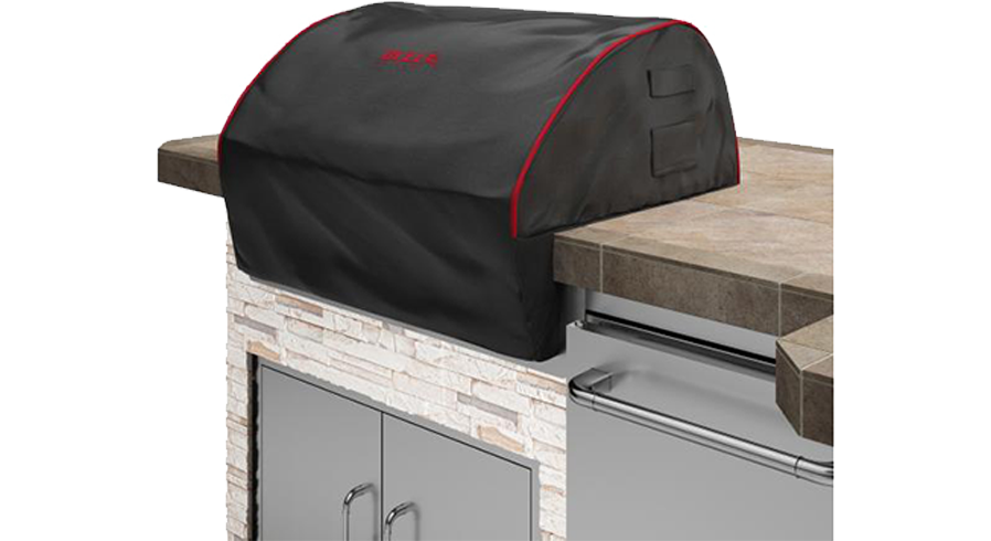 Bull Premium 97cm Grill Head Cover for Renegade & Brahma Built In BBQ (Black with Red Piping)