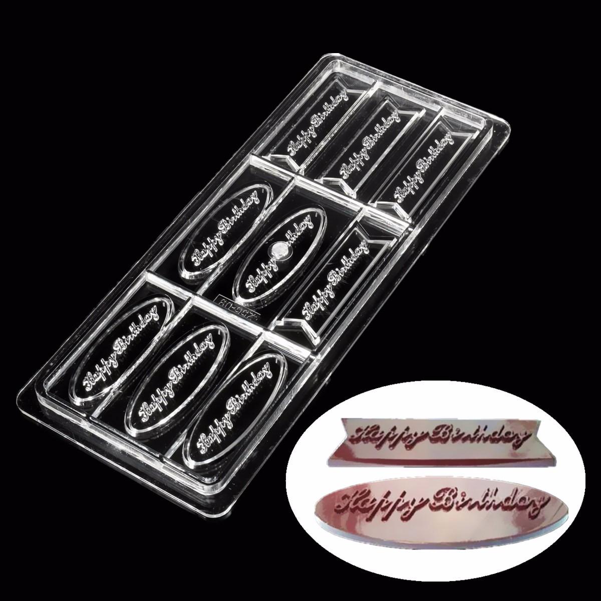 3D HAPPY BIRTHDAY Chocolate Mold Hard Candy Tray Mould DIY Tool For Home Kitchen