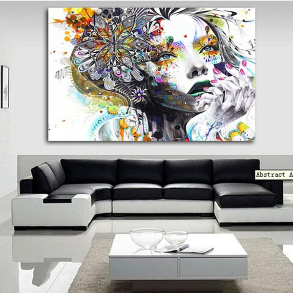 watercolor art beauty wall art pictures painting wall art for living room home decor (no frame)
