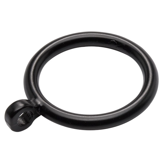 Fixed Eye Curtain Pole Rings, Black Metal, Inner Dimension 25mm (To Fit Poles up to 20mm Diameter) (10 Pack)