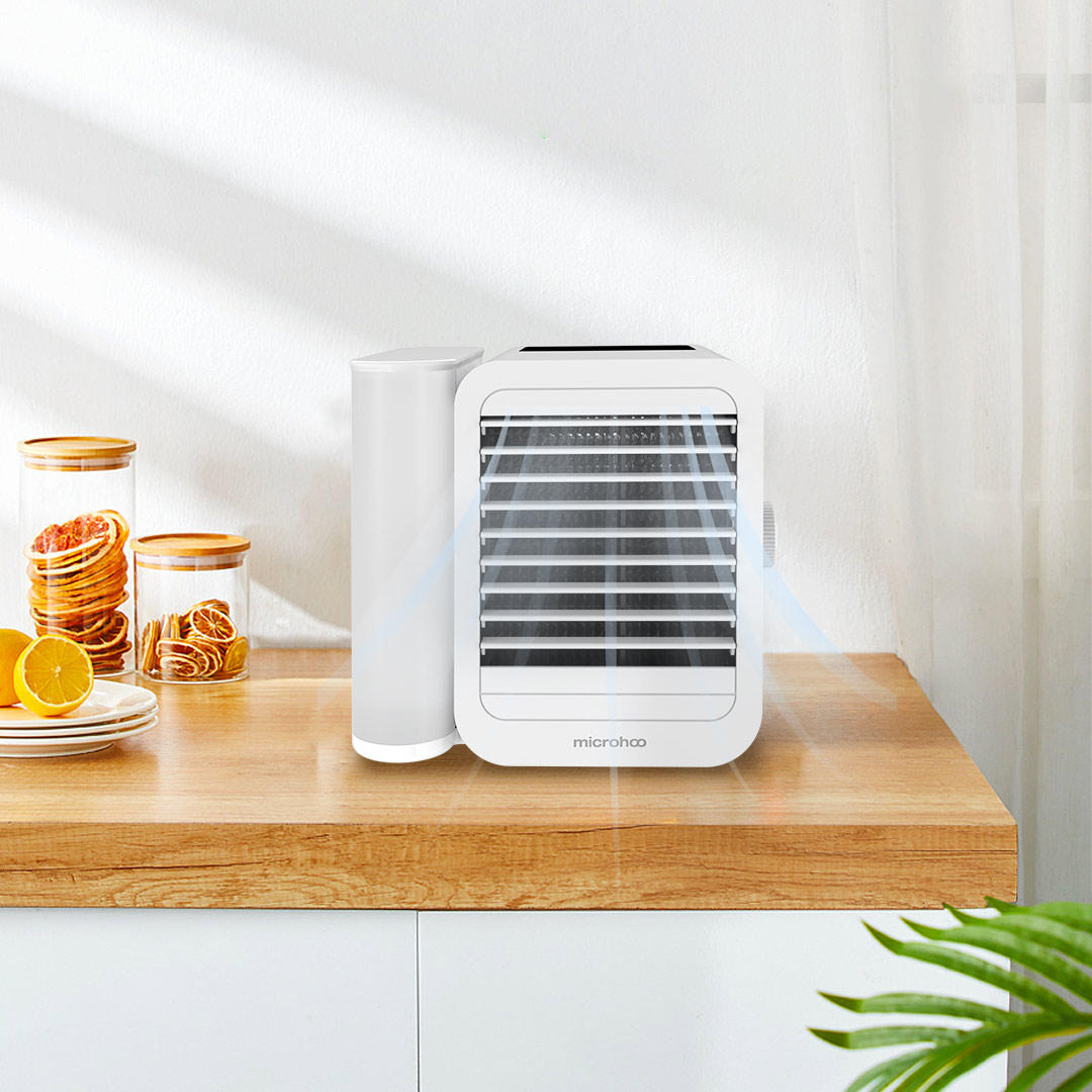 MICROHOO 6W 1000ml Water Capacity White Mini Air Conditioner From Xiaomi Youpin Touch Screen Adjustment Energy Saving Lo