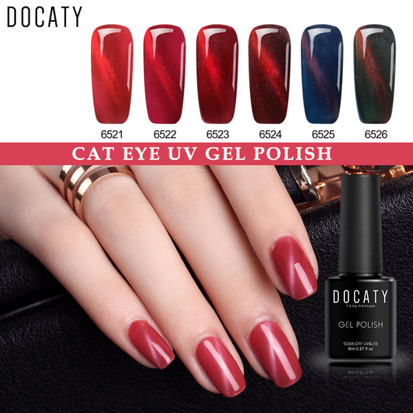 docaty gel nail polish cat eye soak for nail design manicure chameleon permanente gel polish glitter uv varnishes art