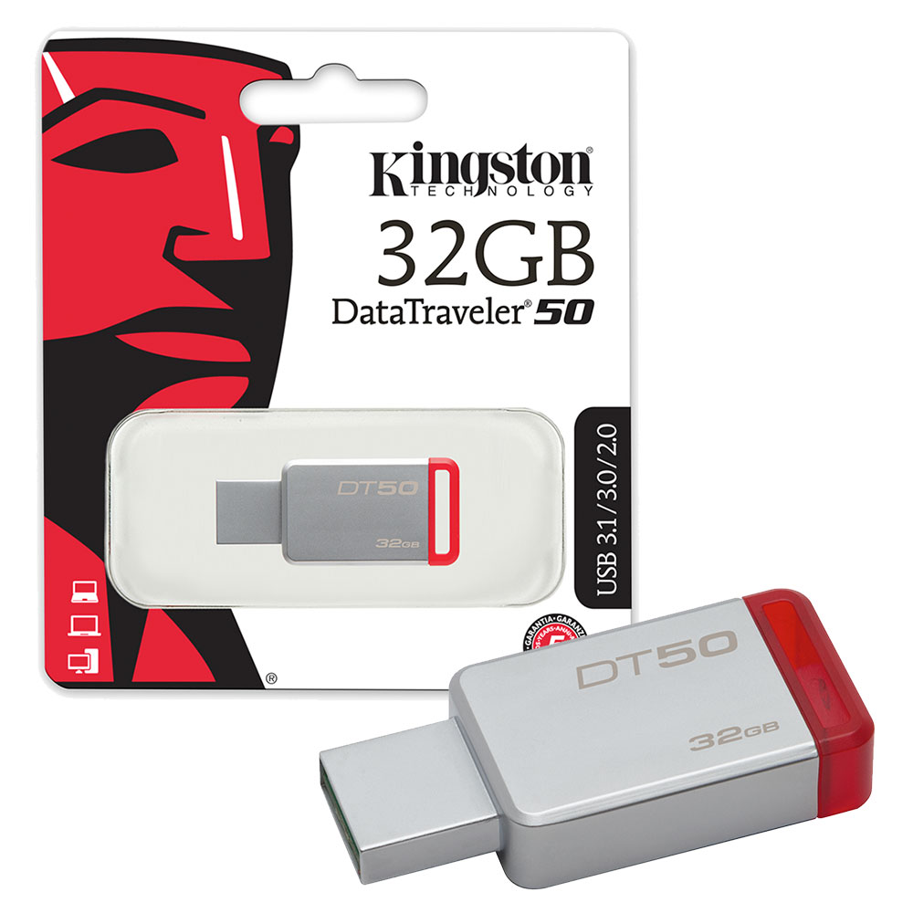 Kingston Data Traveler DT50 USB 3.0 Flash Drive USB 3.0 Memory Stick - 32GB