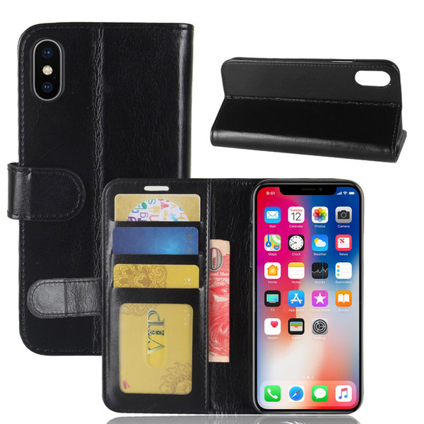 solid color pu leather wallet phone case for iphone 11 6.5 6.1 5.8 2019 x xr xs max 6 7 8 plus and samsung note 8 9 pro s8 s9 s10 plus cover