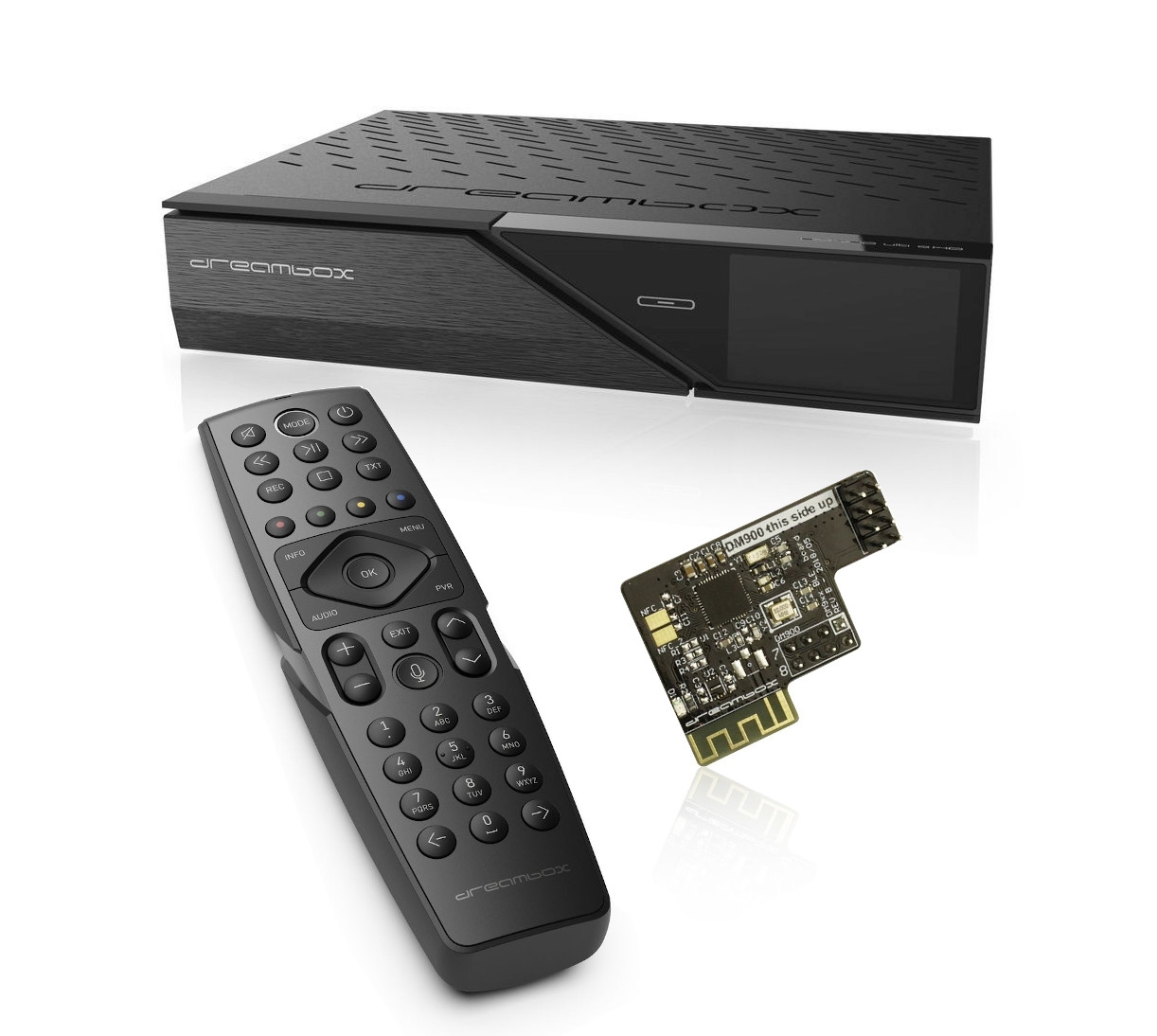 Dreambox DM900 BT UHD 4K 2x DVB-S2X / 1x DVB-C/T2 MS Triple Tuner E2 Linux PVR Receiver