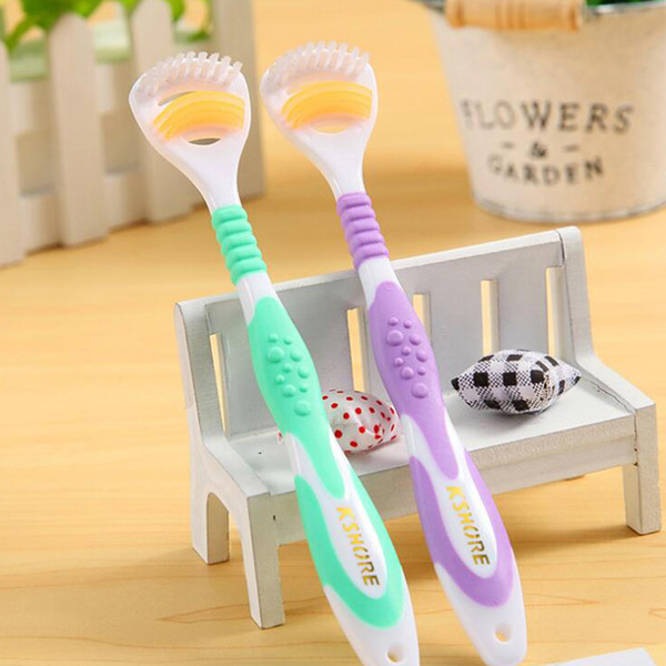 k shore tongue clean toothbrush gingival dew double clean tongue coat brush handle gold 908 500pcs