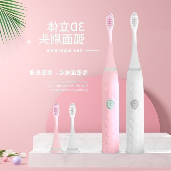 waterproof New sonic electric soft hair children's toothbrush creative large button color box with battery