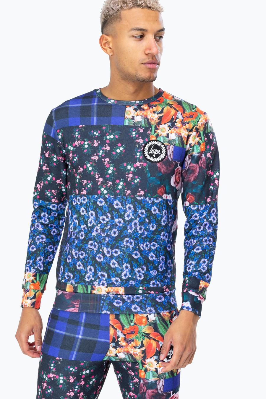 Hype Patchwork Mens Crew Neck | Size Small