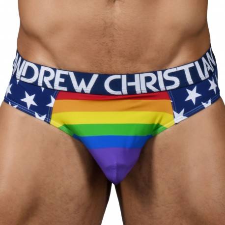 Andrew Christian Almost Naked Star Pride Briefs L