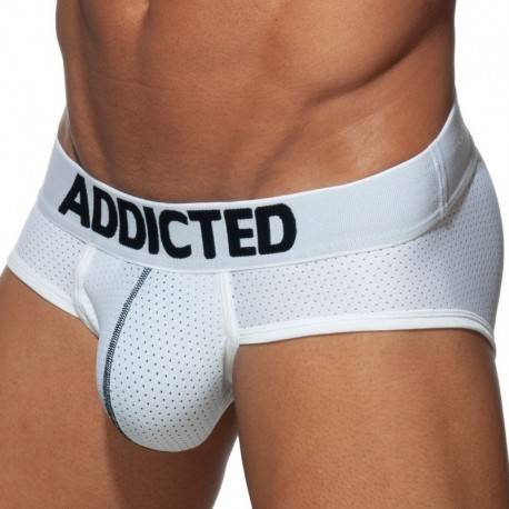 Addicted Push Up Mesh Brief - White L