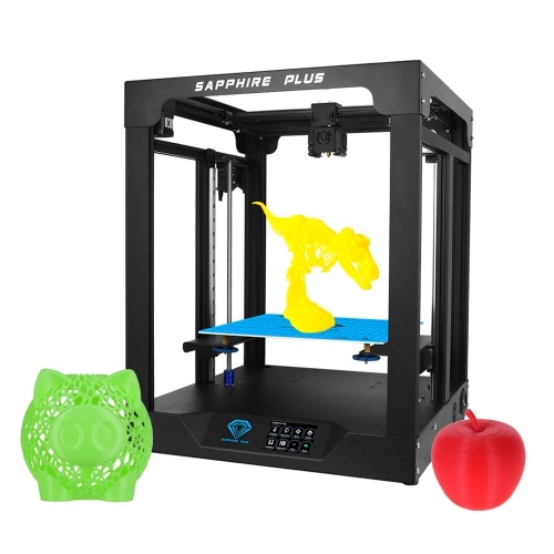 Two Trees Sapphire Plus CoreXY 3D Printer Kit de bricolage Impression ultra-silencieuse de haute précision Grande taille d'impression 300 * 300 * 350mm Prise en charge de la mise à niveau automatique Resume Print Filament Run Out Détection avec écran tact