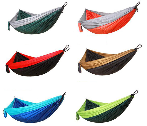 simple 100% nylon thin hammock outdoor camping hanging swing for home garden party use 275x140cm