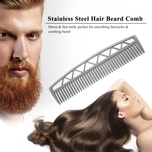 1PC Stainless Steel Hair Beard Comb Professional Dense Dressing Mustache Metal Comb