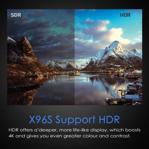 X96S TV Box S905Y2 Quad-core 64 bits Chipset Cortex A53 DDR3 Android 9.0 Décodeur TV 4K HDR WiFi Media Player Support BT