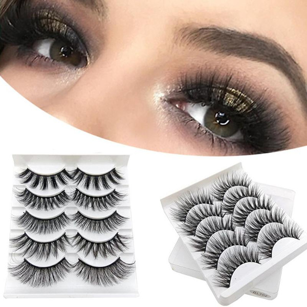 5 pairs handmade 3d fiber false eyelashes natural long lashes extension