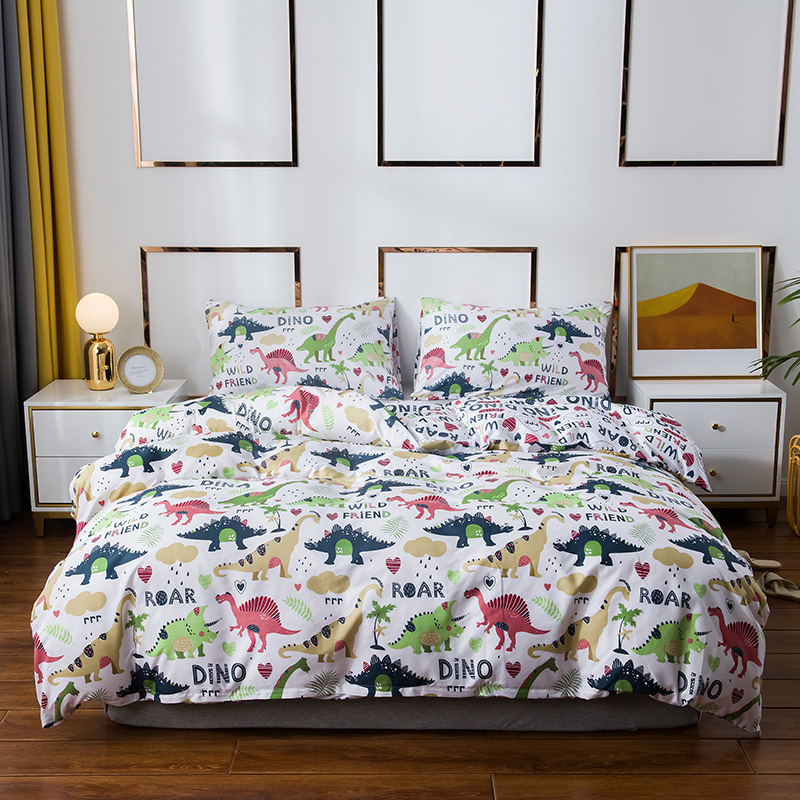 Cartoon Dinosuar Printed Quilts Summer Thin Air-conditioned Comforter Queen Size Colcha Duvets Single Bed
