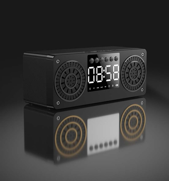 new woodlore bluetooth speaker clock radio alarm clock fashion wireless bluetooth loudspeaker box support u disk & tf card 3 colors