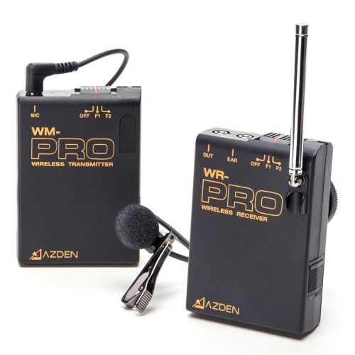 AZDEN WLX-Pro/1 Professional VHF Wireless Lapel Microphone System Standard Equipped for Network Anchor DSLR ILDC Camera Video Recording News Interview Teaching System Training for Sony 190P 150P 250P 390P for Panasonic 700P 330P 180P for BMCC BMPC