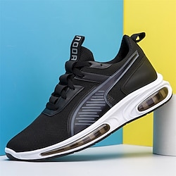 Men's Sneakers Sporty Look Sporty Casual Outdoor Daily Walking Shoes Mesh Breathable Black White Color Block Summer Spring Lightinthebox