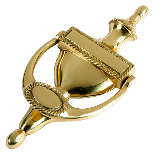 Georgian Urn Style Door Knocker, Solid Brass 150mm