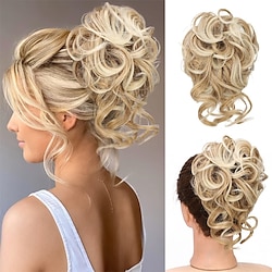 Messy Bun Hair Piece Messy Hair Bun Scrunchies for Women Tousled Updo Bun Synthetic Wavy Curly Chignon Ponytail Hairpiece for Daily Wear Lightinthebox