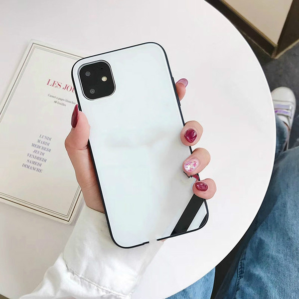 For iPhone 11 pro max 8plus TPU Frame Bumper glass case luxury designer phone cases for iphone XS MAX Drop shipping