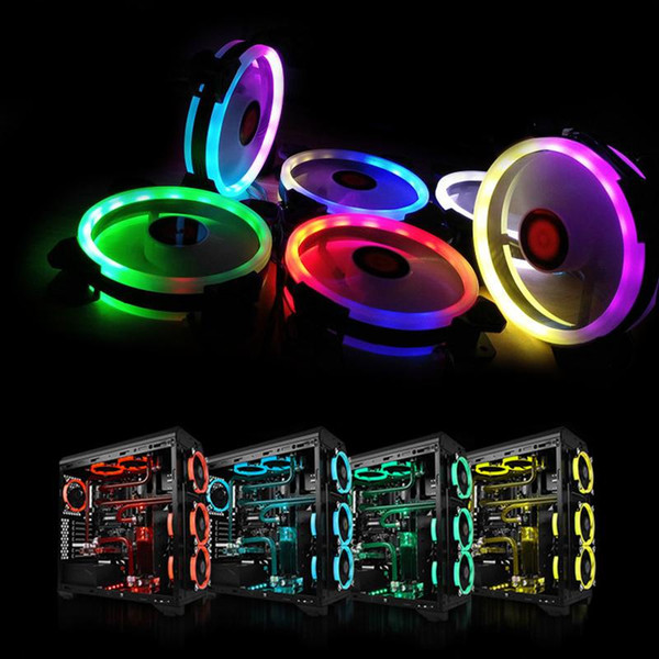 Flashing RGB Ring Aurora Cooling Fan 120MM 6pin Controller RGB LED Strip For Computer Water Cooler Color Adjustable Radiator Fan