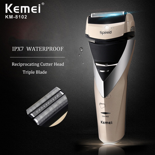 waterproof electric shaver reciprocating men razor 3 blade beard trimmer professional shaving machine with sideburns trimmer 45