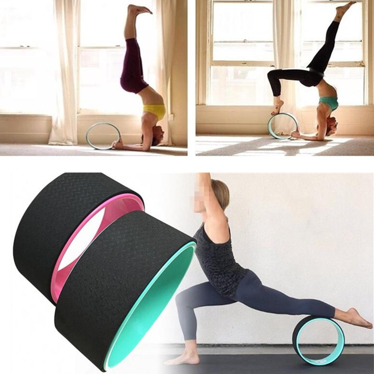 33x12.3cm ABS+TPR Muscle Relaxion Yoga Ring Abdominal Wheel Roller Fitness Strength Training Yoga Circle